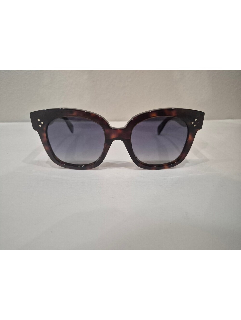 Celine Tortoiseshell Cat-Eye Sunglasses with Gradient Gray Lenses